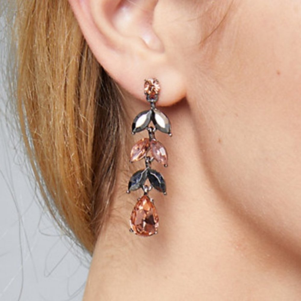 Crystal Linear Earrings - Picture 6 of 7